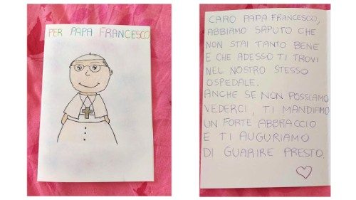 Az onkológiai osztály gyermek páciensei levelet írtak a pápának: Gyógyulj meg hamar!