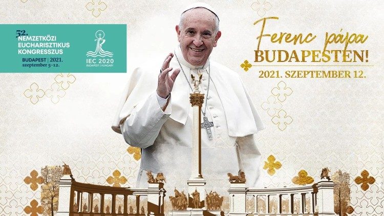Logo papežovy návštěvy na Mezinárodním eucharistickém kongresu v Budapešti