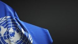 Le drapeau de l'ONU. 
