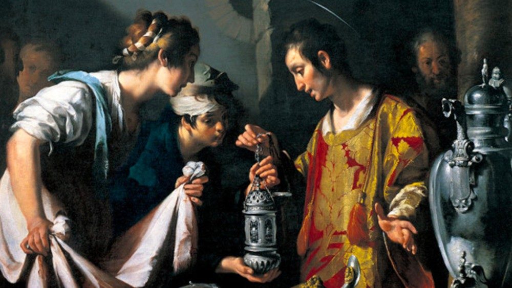 San Lorenzo distribuisce le ricchezze della Chiesa (dipinto del pittore Bernardo Strozzi)