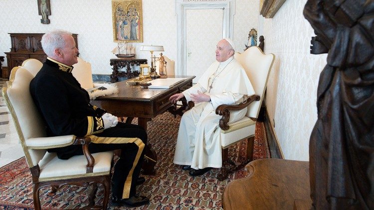 File photo of Ambassador Trott received in audience by Pope Francis