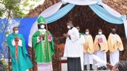 Erzbischof Muteba bei einem Gottestdienst im September 2021 in Lubumbashi.