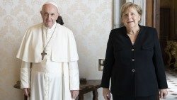 Papa Francisco e a Chanceler da Alemanha a Sra. Angela Merkel