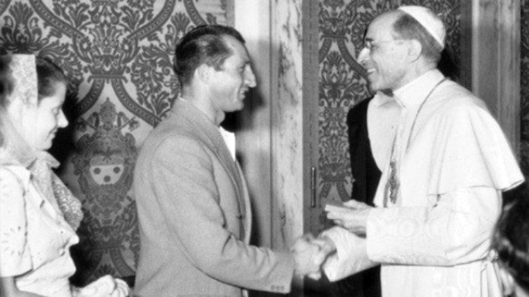 Pio XII con Gino Bartali