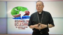Cardinal Oscar Rodríguez Maradiaga speaking at the Ecclesial Assembly taking place in Mexico City