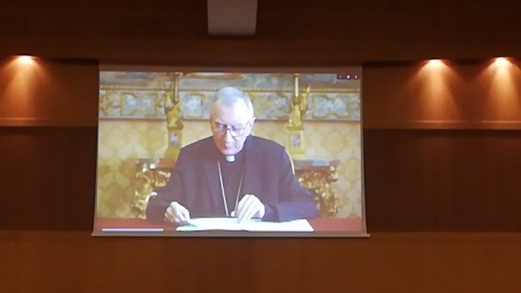 Cardinal Pietro Parolin speaking at the 70th National Seminar of Italian Catholic jurists