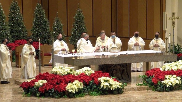 Cardinal Blase Cupich, Archbishop of Chicago, celebrates Christmas Mass during the Night.