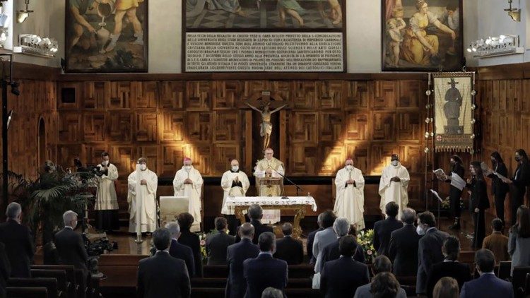 Bohoslužba na půdě Katolické univerzity Nejsvětějšího Srdce v Miláně, 18. dubna 2021