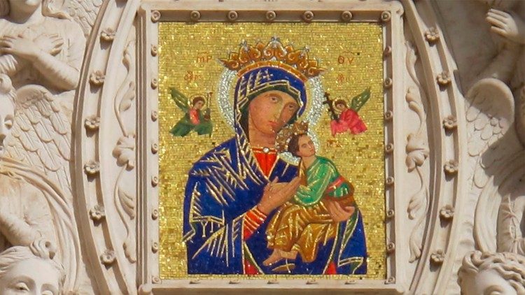 Mozaiková replika ikony Matky ustavičnej pomoci