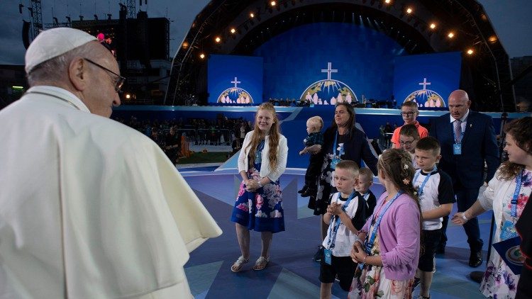Pope Francis at the 9th World Meeting of Families in Dublin (Ireland), August 22 to 26, 2018.