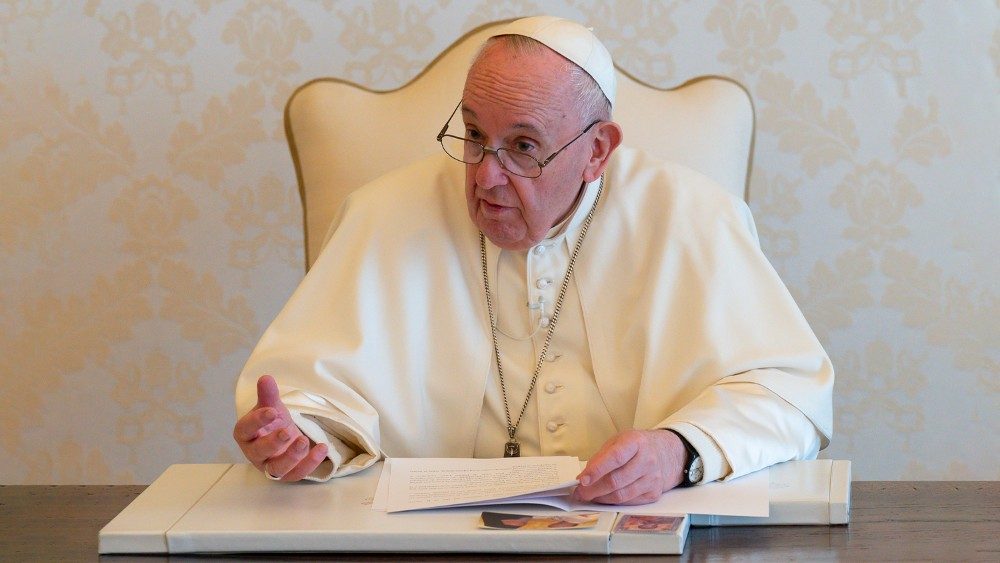 Papa Francisco durante a videomensagem