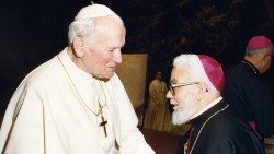 Papež Janez Pavel II. in msgr. Francesco Saverio Toppi, ki so mu bile priznane junaške kreposti