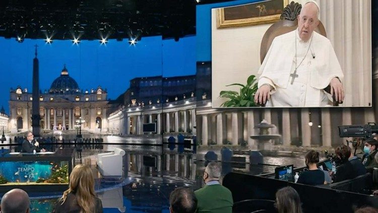 Papa Francesco nel colloquio con la trasmissione "Che tempo che fa"