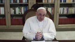 Der Papst beim Online-Dialog