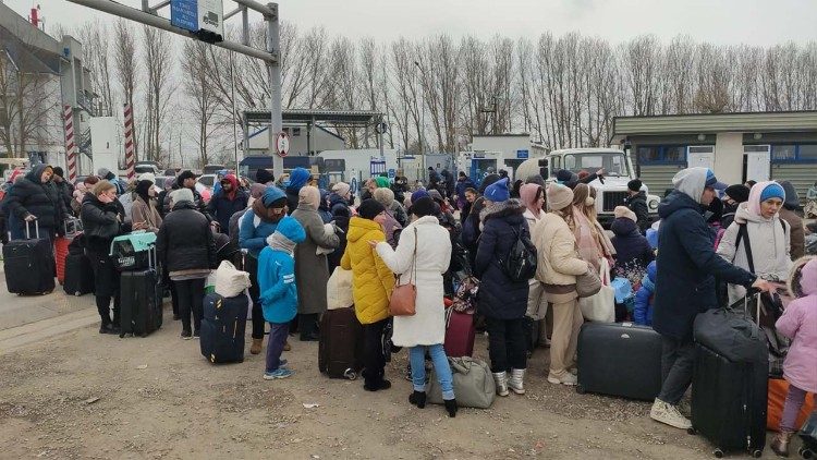 Arrival of Ukrainian refugees in Palanca, Moldova
