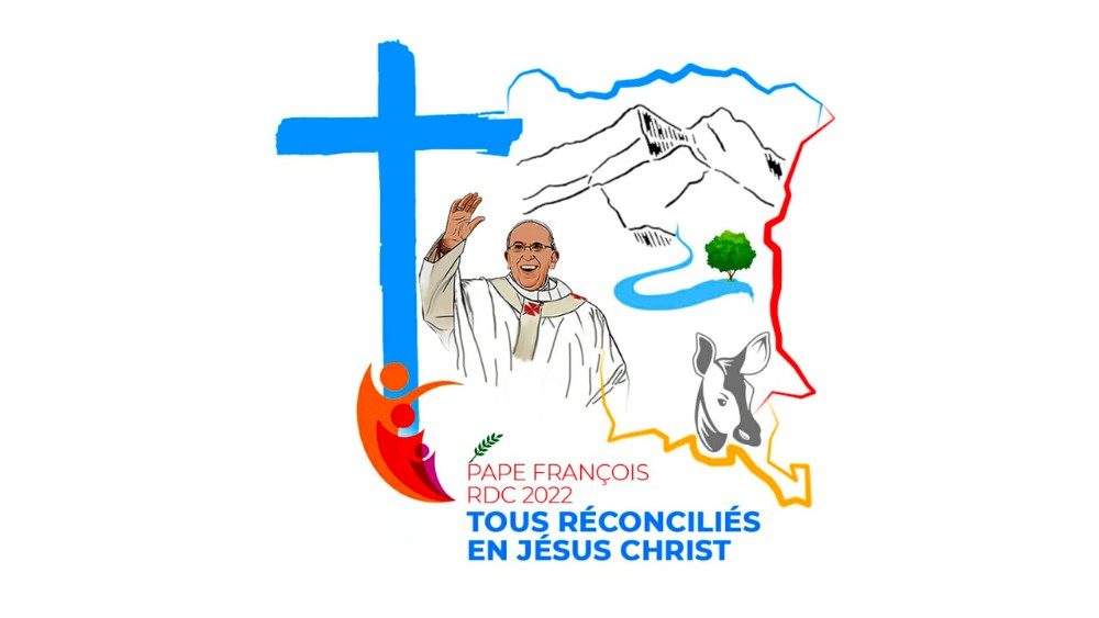 Logo 1. etapy cesty - apoštolskej návštevy Konžskej demokratickej republiky