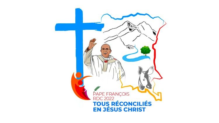 Ferenc pápa kongói apostoli útjának logója és mottója