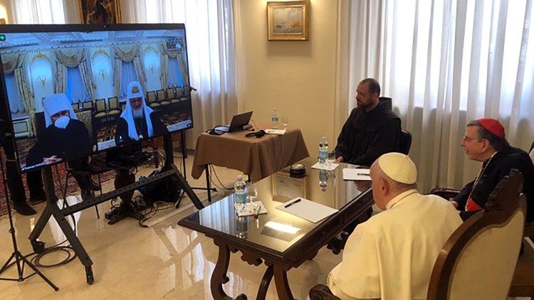 教皇フランシスコ、モスクワ総主教キリル１世とビデオ会談  2022年3月16日