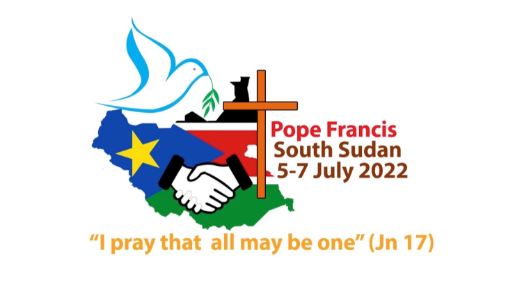 A pápa dél-szudáni útjának logója és mottója