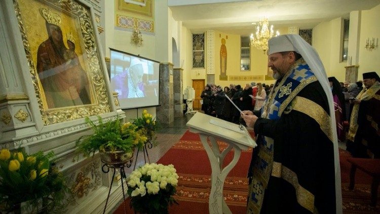 Блаженніший Святослав Шевчук під час посвячення України Непорочному Серцю Марії