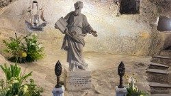 Statue of St. Paul in his Grotto in Rabat, Malta