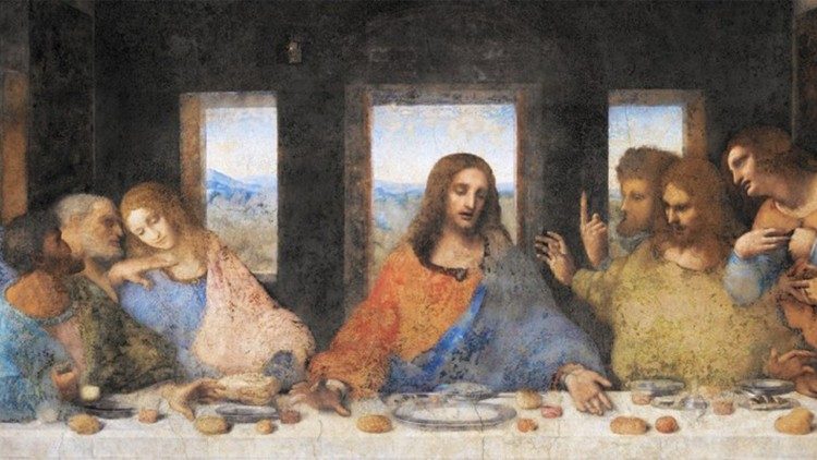Leonardo da Vinci, Última Cena (detalle), 1495-1498, Cenáculo en Santa Maria delle Grazie, Milán