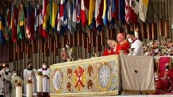 Le cardinal Pietro Parolin célébre la messe d'ouverture de l'assemblée plénière des évêques mexicains, lundi 25 avril 2022. 