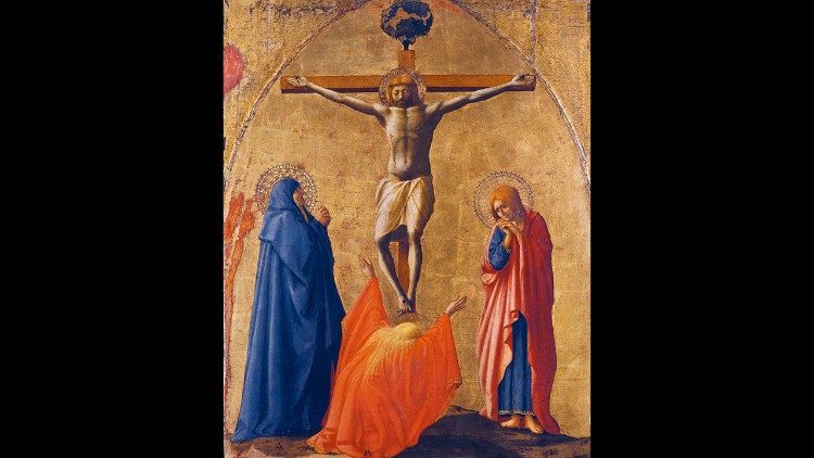Masaccio, Crucifixión, 1426-1426, Museo Nacional de Capodimonte, Nápoles