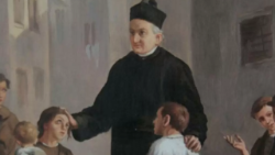 El padre Luigi Maria Palazzolo con los niños