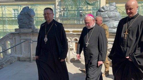 Archbishop Gallagher visits a portion of Lviv