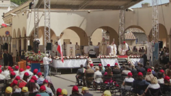 El cardenal Pietro Parolin durante la celebración en Cascia de la fiesta de Santa Rita