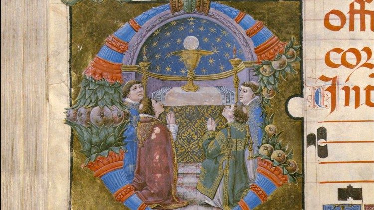Corpus domini, Taddeo Crivelli, Corpus Domini, Miniatura su pergamena, 1476 – 1476, Ultima Museo di S. Petronio, Bologna