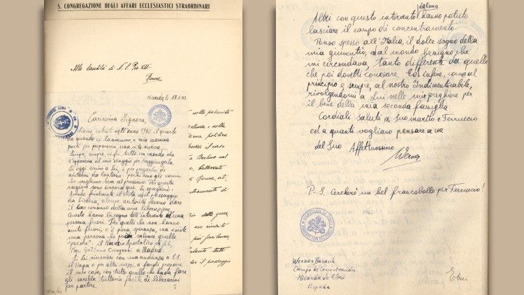 Dopis univerzitního studenta "izraelského původu" z koncentračního tábora ve Španělsku (1942, Historický archiv Státního sekretariátu)
