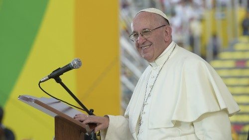 O Papa Francisco durante encontro com os jovens em fevereiro de 2016 no México (Vatican Media)