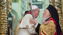 Đức Thánh Cha và Đức Thượng phụ Bartolômêô của Chính Thống giáo Constantinople