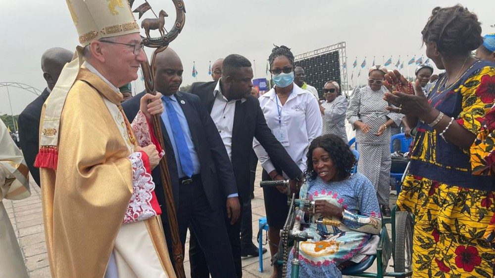 Messe célébrée par le cardinal Pietro Parolin à Kinshasa (RDC), le 3 juillet 2022