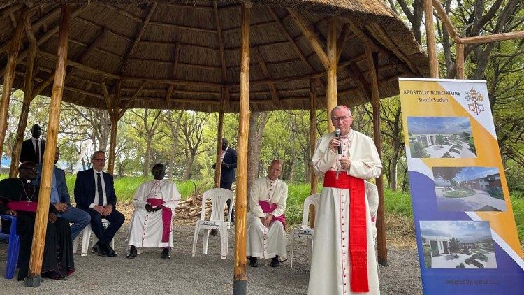 El cardenal Parolin durante la ceremonia 