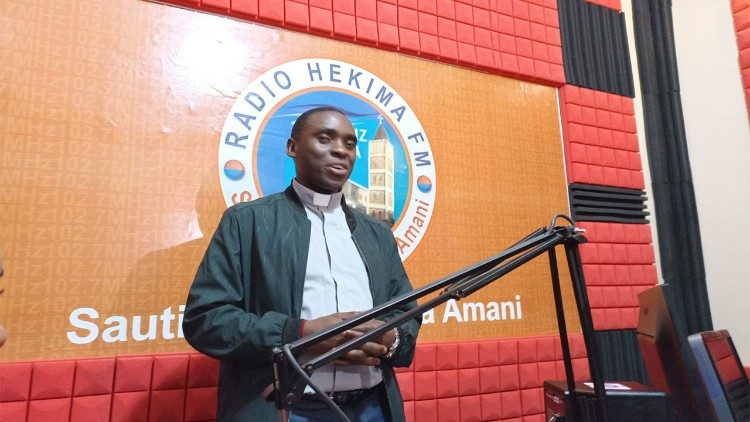 Fr Innocent Kihwili, Assistant Director of Radio Hekima FM 102.7 in Mbinga, Tanzania.