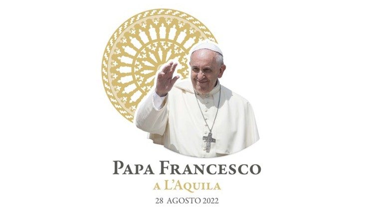 2022.07.2228 अगस्त को अक्विला में संत पापा फ्राँसिस की प्रेरितिक यात्रा का लोगो (प्रतीक चिन्ह) 