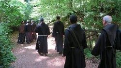 Grupo de franciscanos na festa do Perdão de Assis 2022 