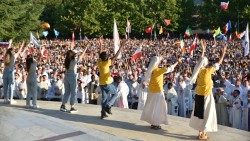 Young people gathered for the "Mladifest" International Youth Festival in Medjugorje, Bosnia and Herzegovina
