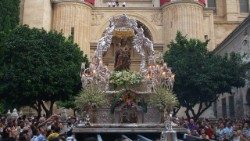 Procesión en honor a Santa María de la Victoria, Málaga, España.