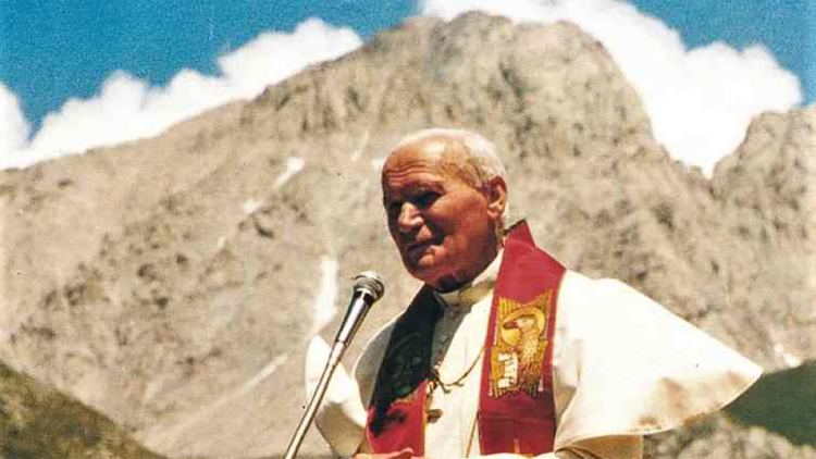 św. Jan Paweł II w górach w Gran Sasso