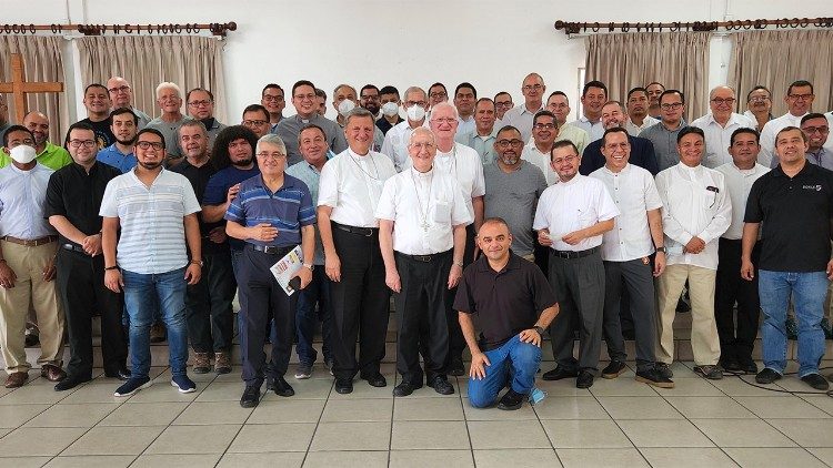Cardinal Mario Grech during the Synodal Assembly Meeting of Guatemala and Honduras
