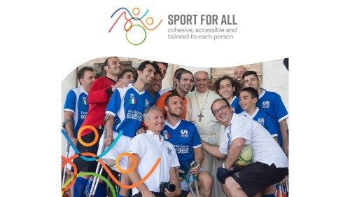 Sport für alle: das Logo mit dem Papst