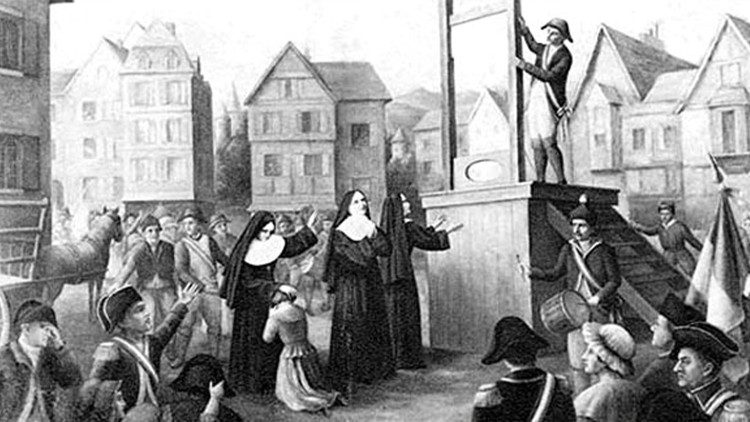 The Discalced Carmelites of Compiègne are led to the guillotine