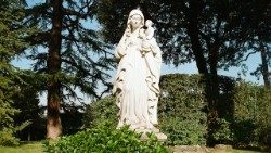 A statue of the Virgin Mary in the Vatican Gardens