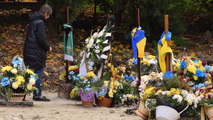 Cmentarz żołnierzy, którzy zginęli podczas wojny na Ukrainie