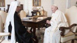Reunión de Shevchuk con el Papa Francisco el 7 de noviembre pasado. (Vatican Media)