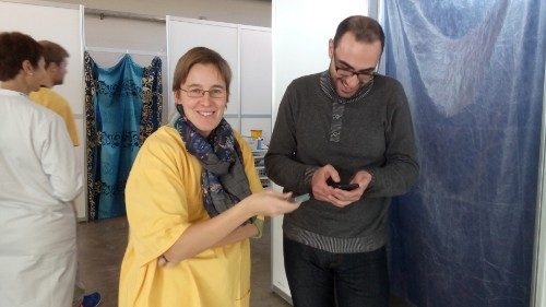Sister Juliana at work in the reception center for asylum seekers in Würzburg 